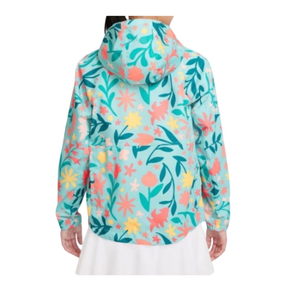 Nike Repel Floral Packable Golf Jacket Teal Orange Medium *read* - Picture 8 of 10